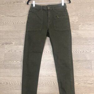 H&M Army Green High-Waisted Skinny Jeans Size 8